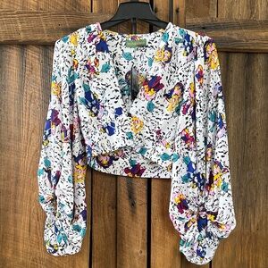 Signature 8 flower bomb blouse size medium